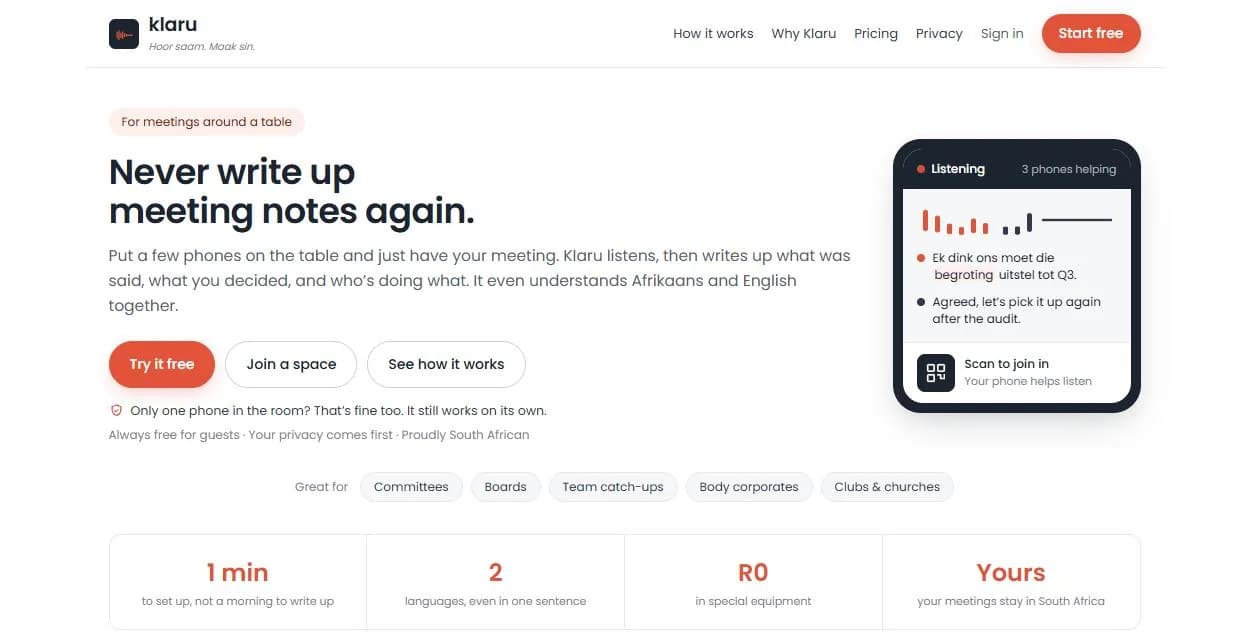 Klaru screenshot